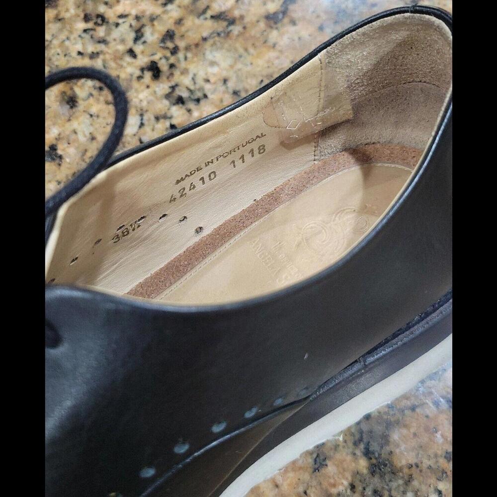 The Office of Angela Scott Mr. Simone Black Leather Oxford Shoes Womens 38.5 8.5 - Picture 7 of 12